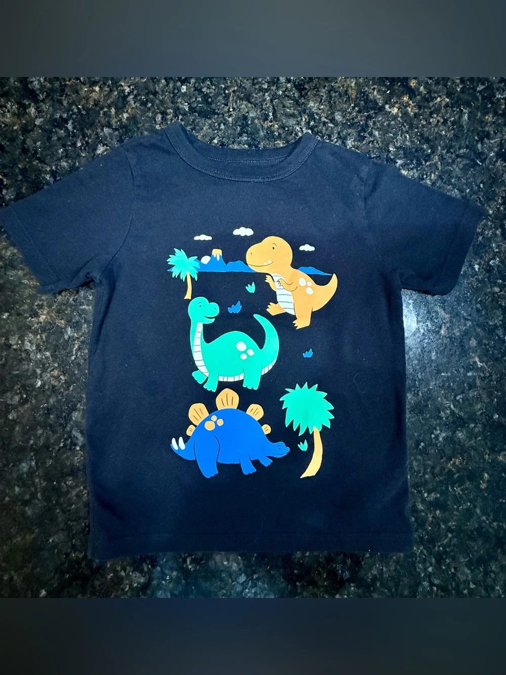 Children’s Place sz 4T Kids Black Dino Graphic Tee - Cute Dinosaur Print